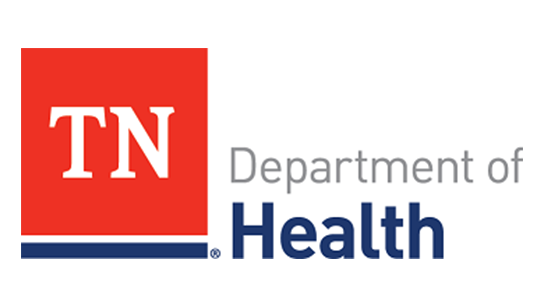 Red and white 'TN' logo next to 'Department of Health' text in gray and blue. The design is clean and straightforward, conveying professionalism.